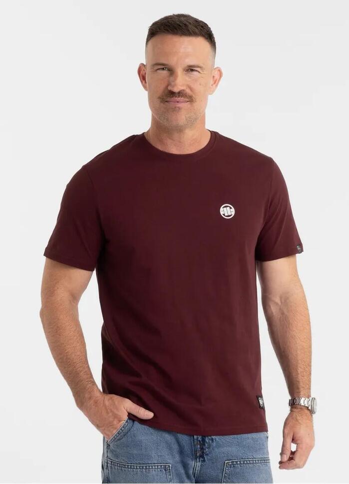 Pitbull T-shirt Small Logo Dark Burgundy