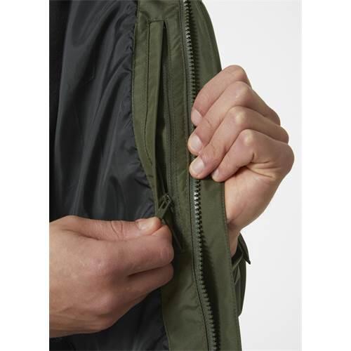Geacă universală 62643431 clasică cu glugă verde bărbătească