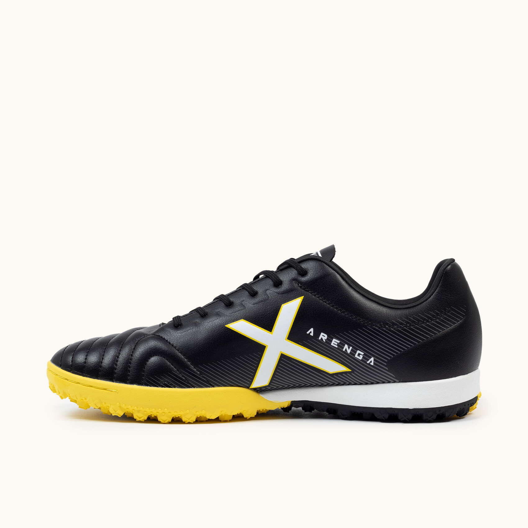 MUNICH ARENGA TURF 10 Scarpe da calcio a 5 design tecnico nero e giallo 3/5