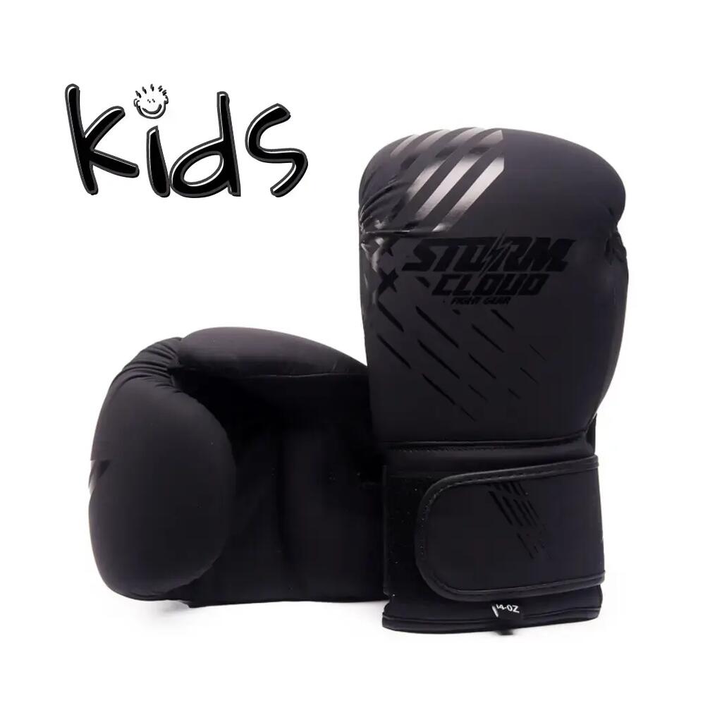 StormCloud Lynx Kids Boxing Gloves Black/Black 6oz