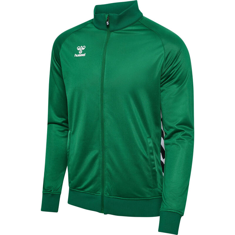 Trening verde HUMMEL PLAYFUL, jachetă cu fermoar și pantaloni cu talie elastică.