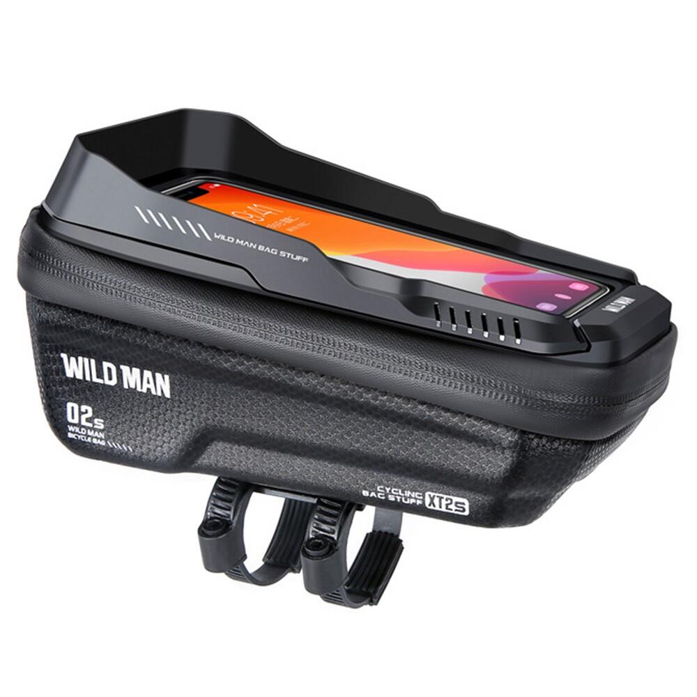 WILDMAN Saco dianteiro tubo bicicleta EVA+PU+TPU impermeável acessórios