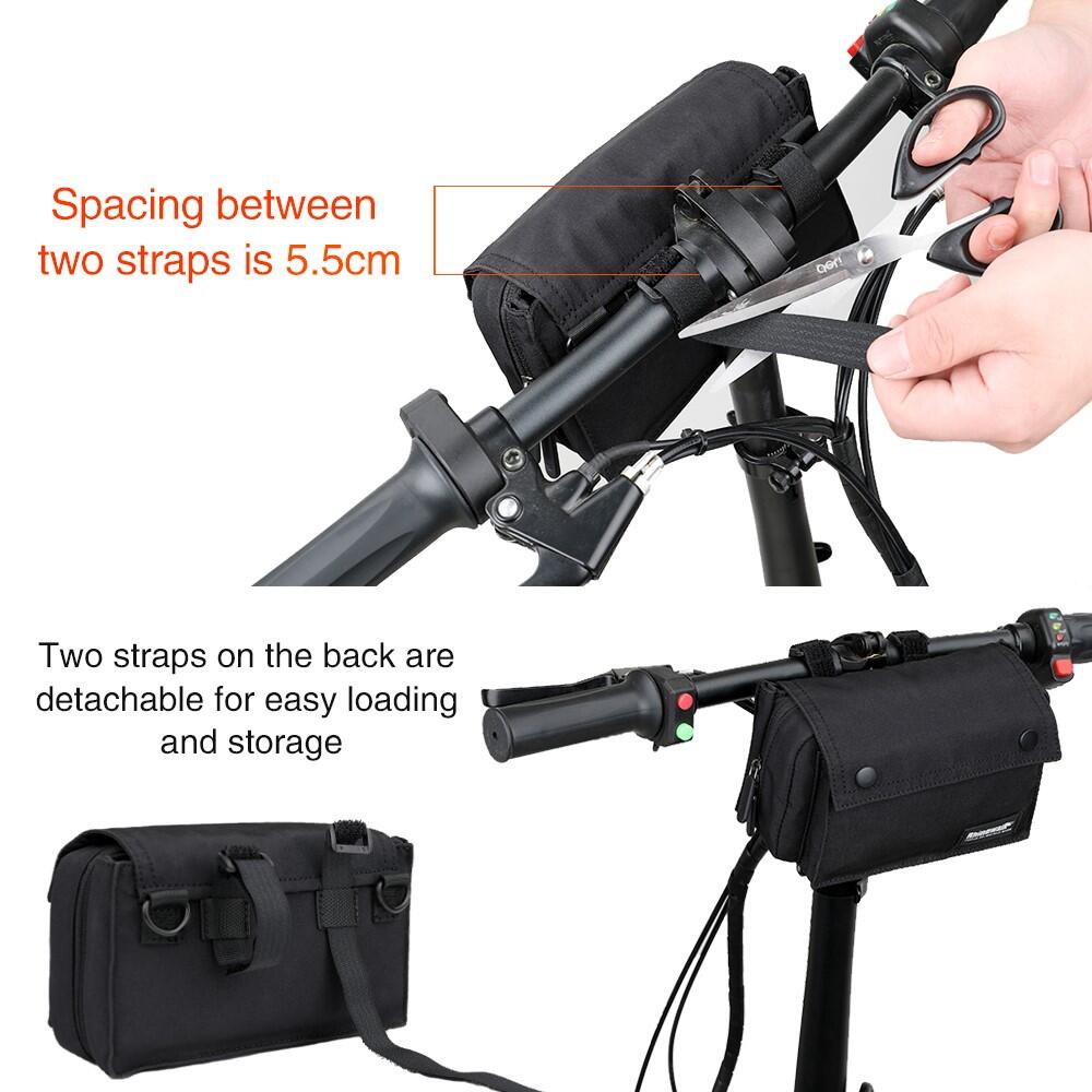 Stuurtas fiets polyester multifunctioneel met schouderriem 3/7