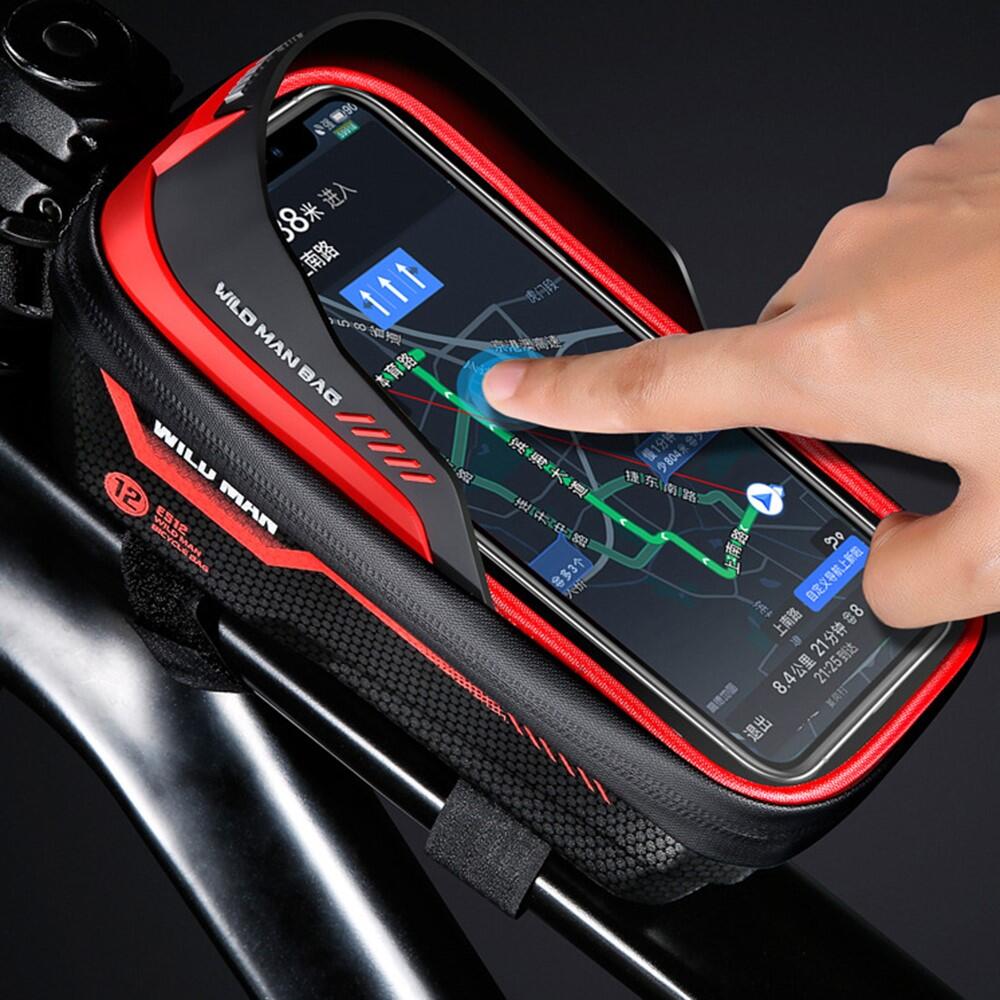 Sacoche de cadre vélo rigide EVA+PU avec écran tactile TPU pour smartphone 2/7