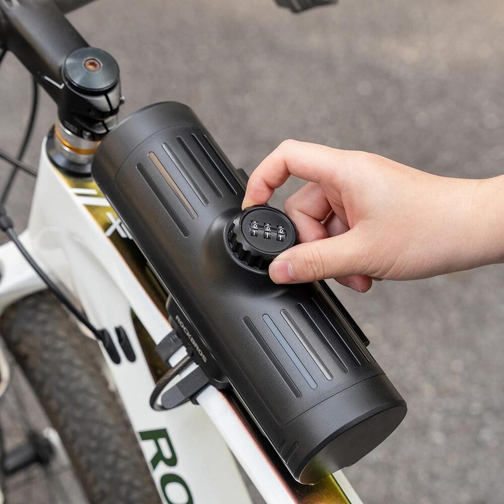 Sacoche cadre vélo rigide antivol avec cadenas à combinaison 4/7