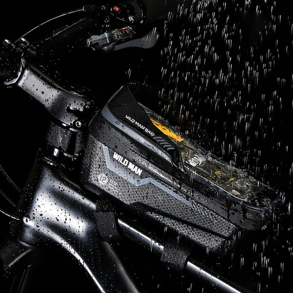 Sacoche de cadre vélo rigide EVA+PU avec écran tactile TPU pour smartphone 5/7