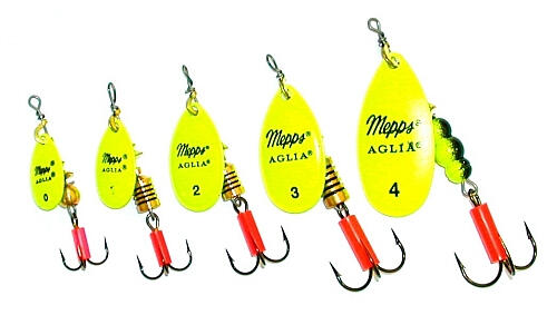 ROTATIVA MEPPS AGLIA FLUO GALBEN, NR 4, 9 GRAME