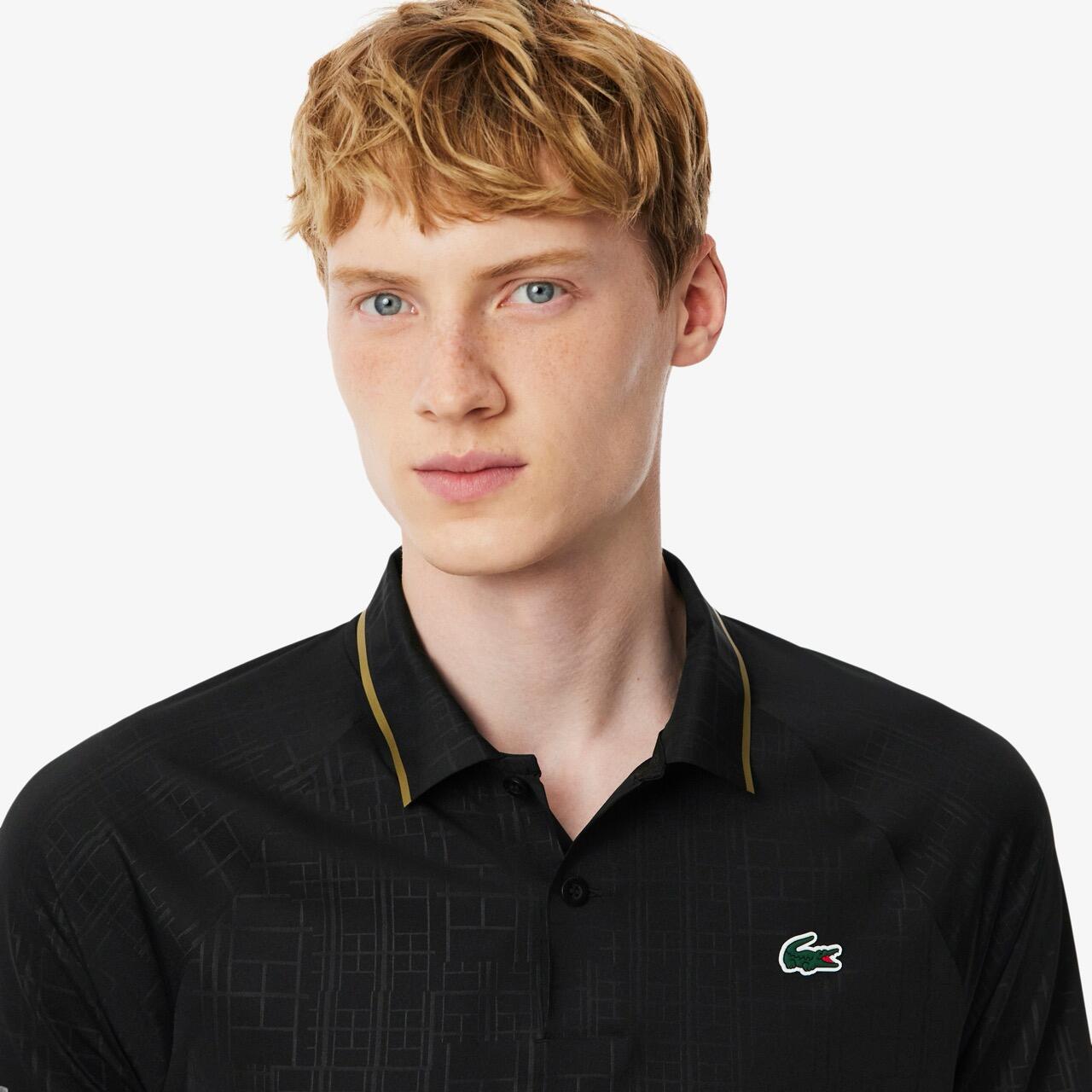Djokovic Polo Herren Schwarz 3/4