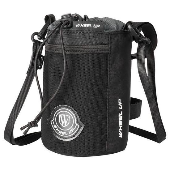 Lenkertasche Fahrrad mit Flaschenhalter, Schultergurt, Klett