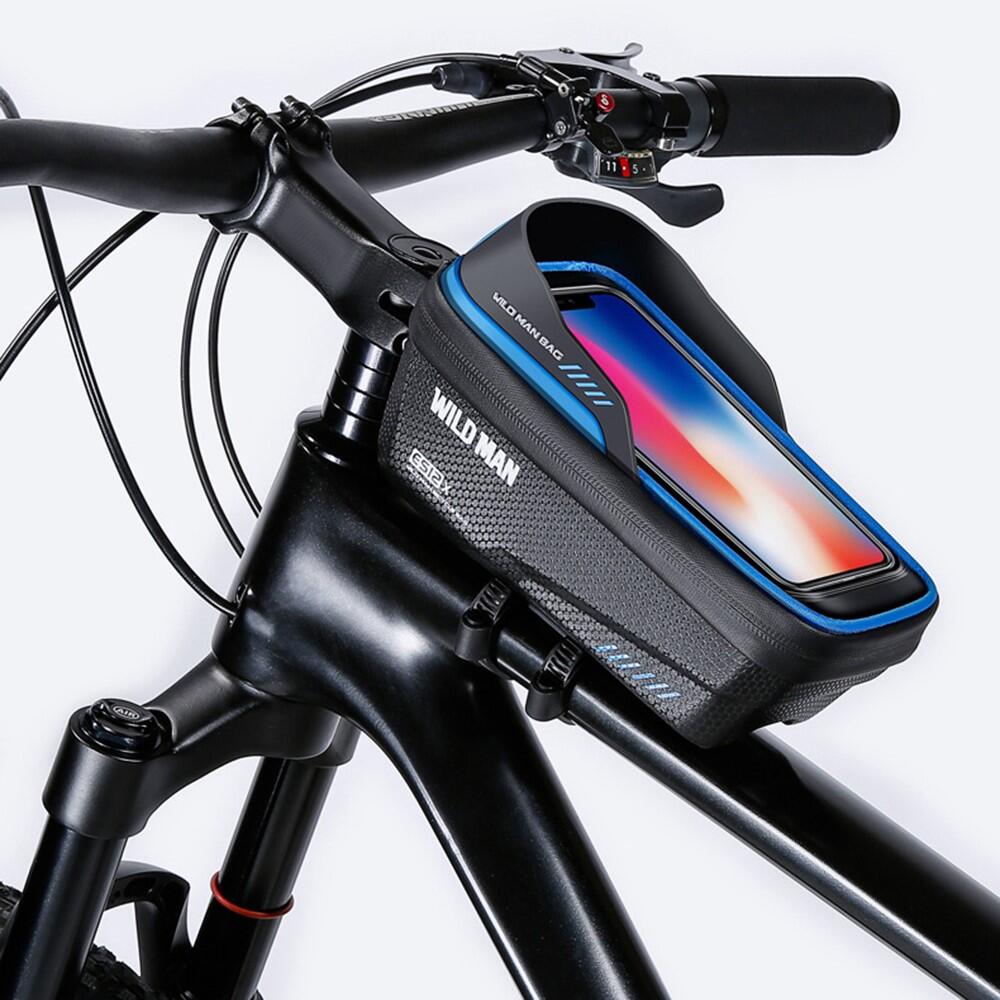 Saco dianteiro tubo bicicleta 1L impermeável EVA+PU com ecrã TPU 7/7