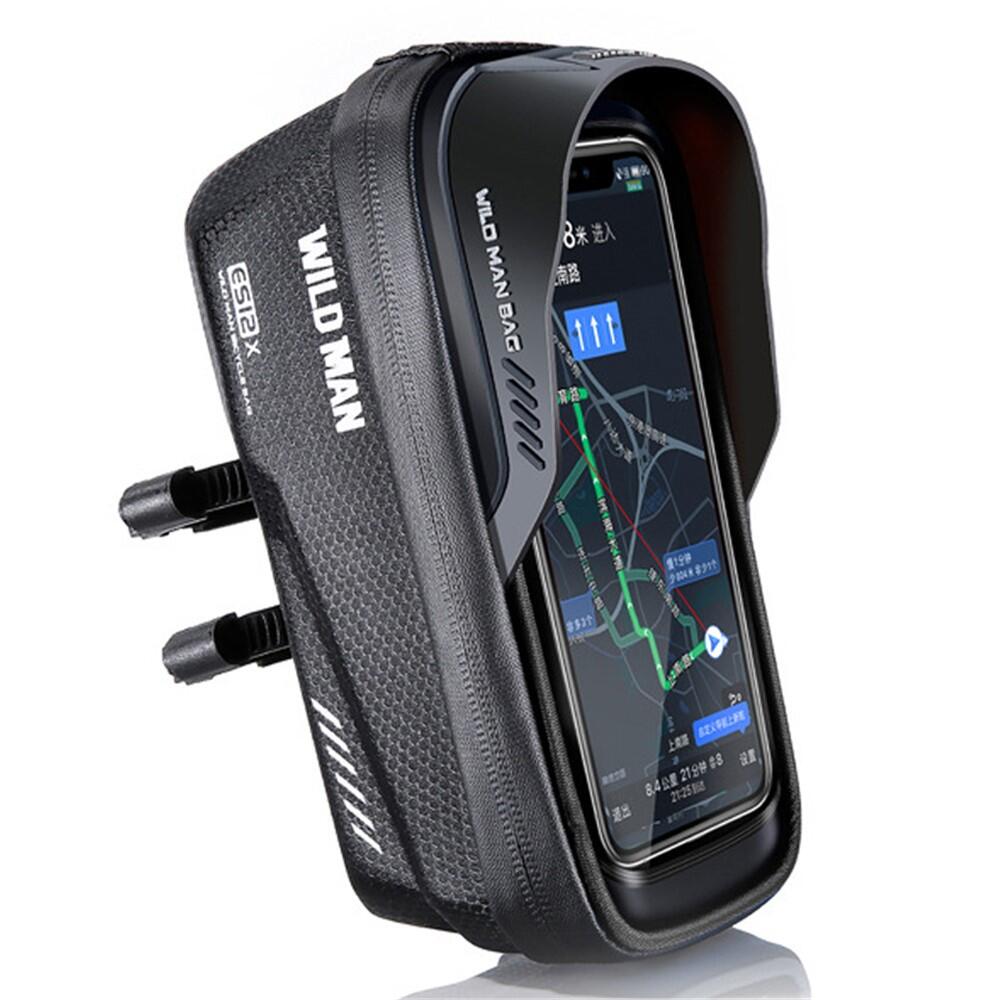 WILDMAN Saco dianteiro tubo bicicleta 1L impermeável EVA+PU com ecrã TPU