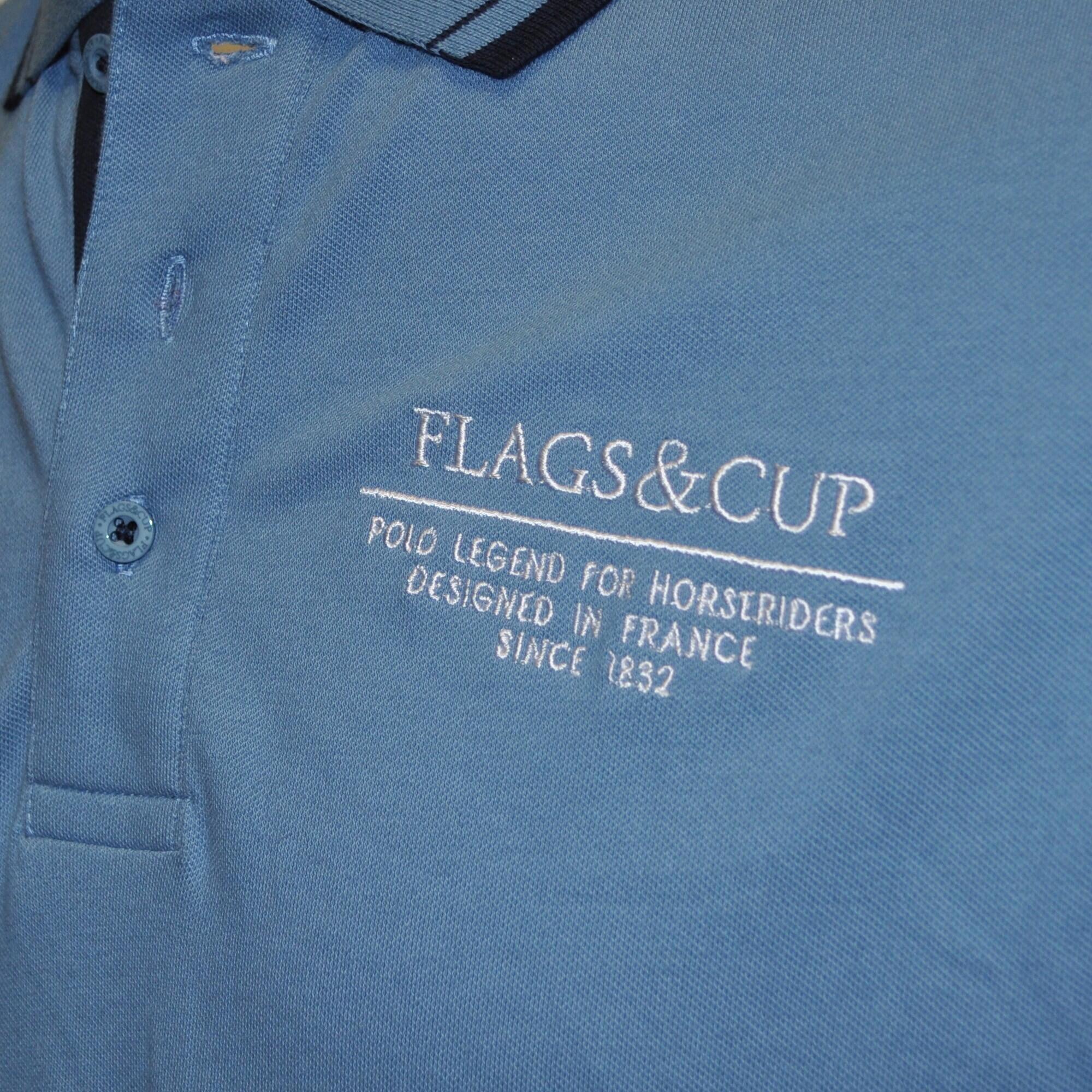 Poloshirt Reiten Kind Flags&Cup Oyon 2/5