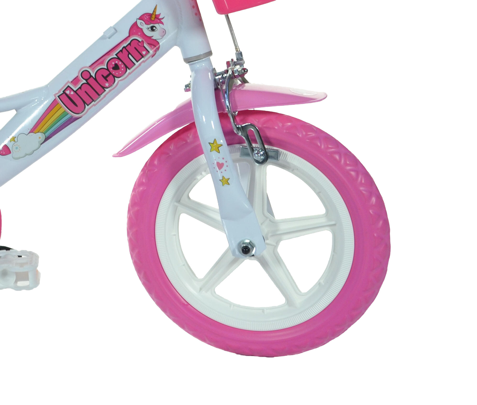 Dino Unicorn 12In Kids Bike - White/Pink 5/5