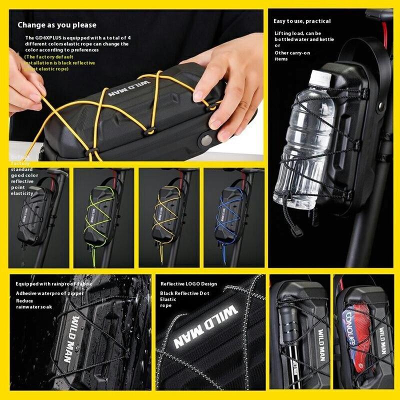 Sacoche De Guidon Rigide 3L Pour Trottinette électrique/scooter - En EVA/PU, Fixation Rapide - Noire