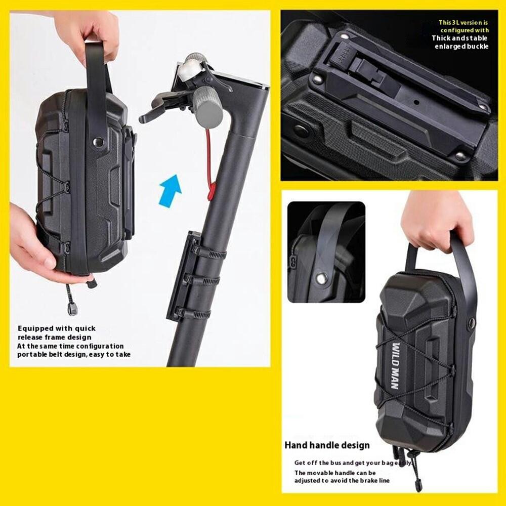 Borsa manubrio e-monopattino 3L rigida impermeabile sgancio rapido 4/7
