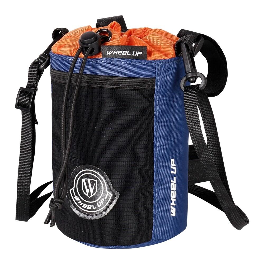 Wheel Up - Sacoche De Guidon Vélo Avec Porte-bouteille, Bandoulière Et Fixation Velcro - Sacoche De Guidon - Bleu - Decathlon