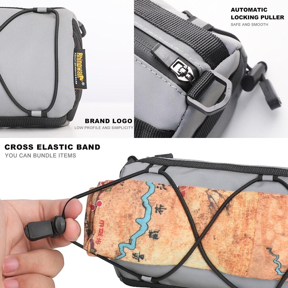 Borsa manubrio bici poliestere+PU riflettente con tracolla 6/7