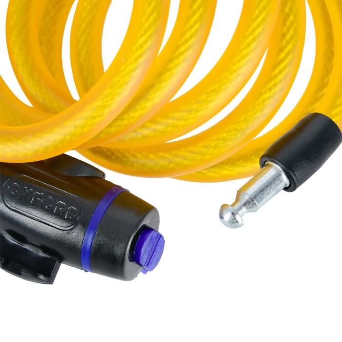 Cadeado de cabo OXFORD - 12 mm x 1,8 m, amarelo 3/3