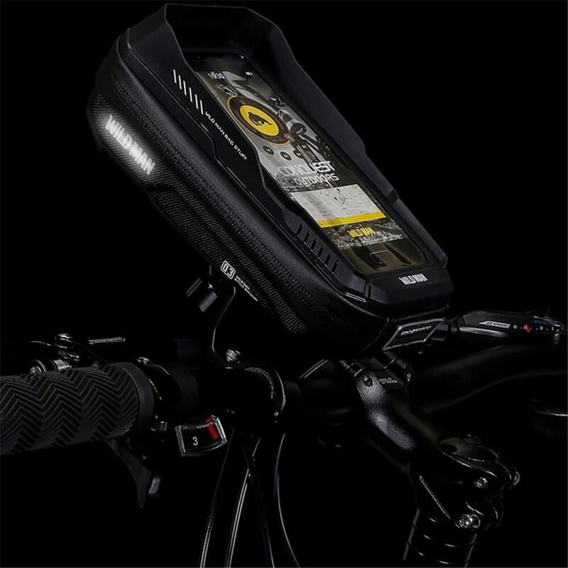 Geantă ghidon bicicletă impermeabilă PU+EVA+TPU cu husă telefon