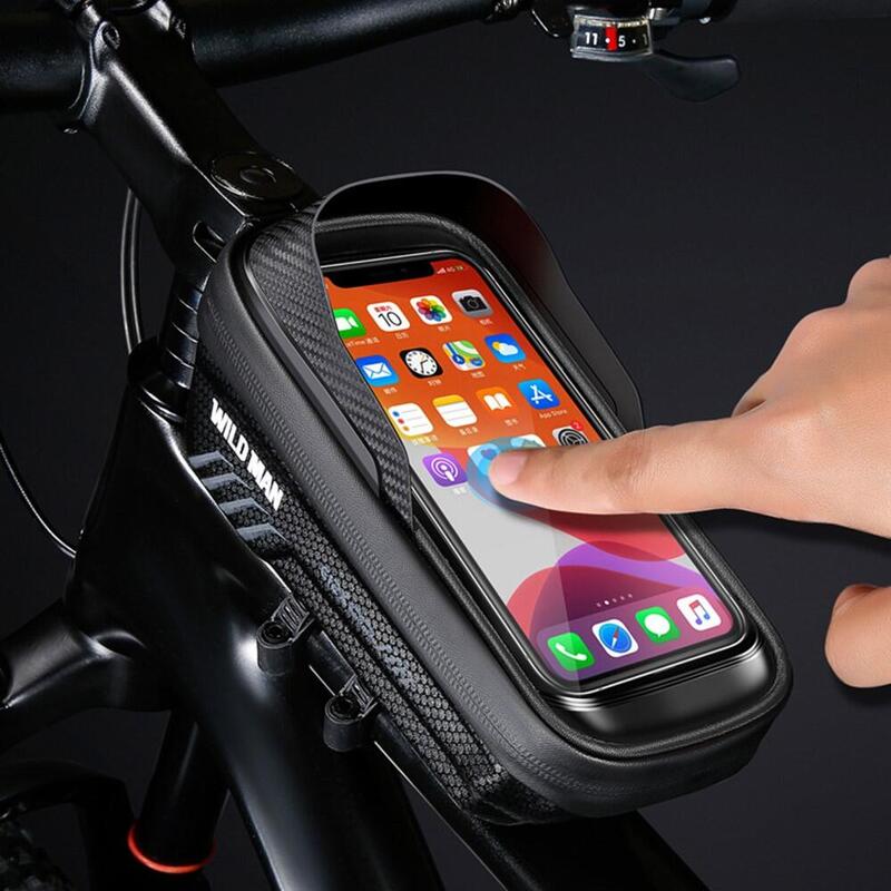 Geantă față cadru bicicletă 1L impermeabilă cu ecran TPU smartphone