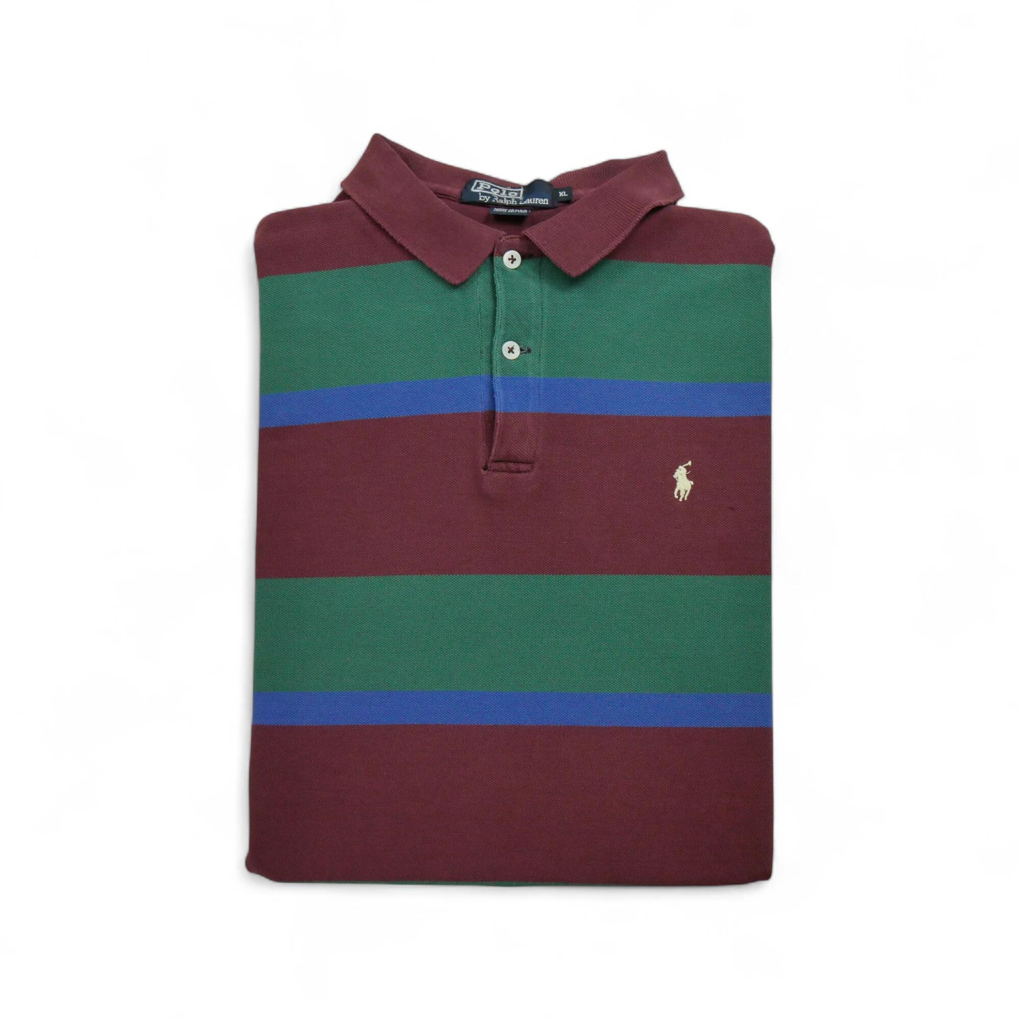RALPH LAUREN Reconditionné - Polo manches courtes Homme Bordeaux - Bon État