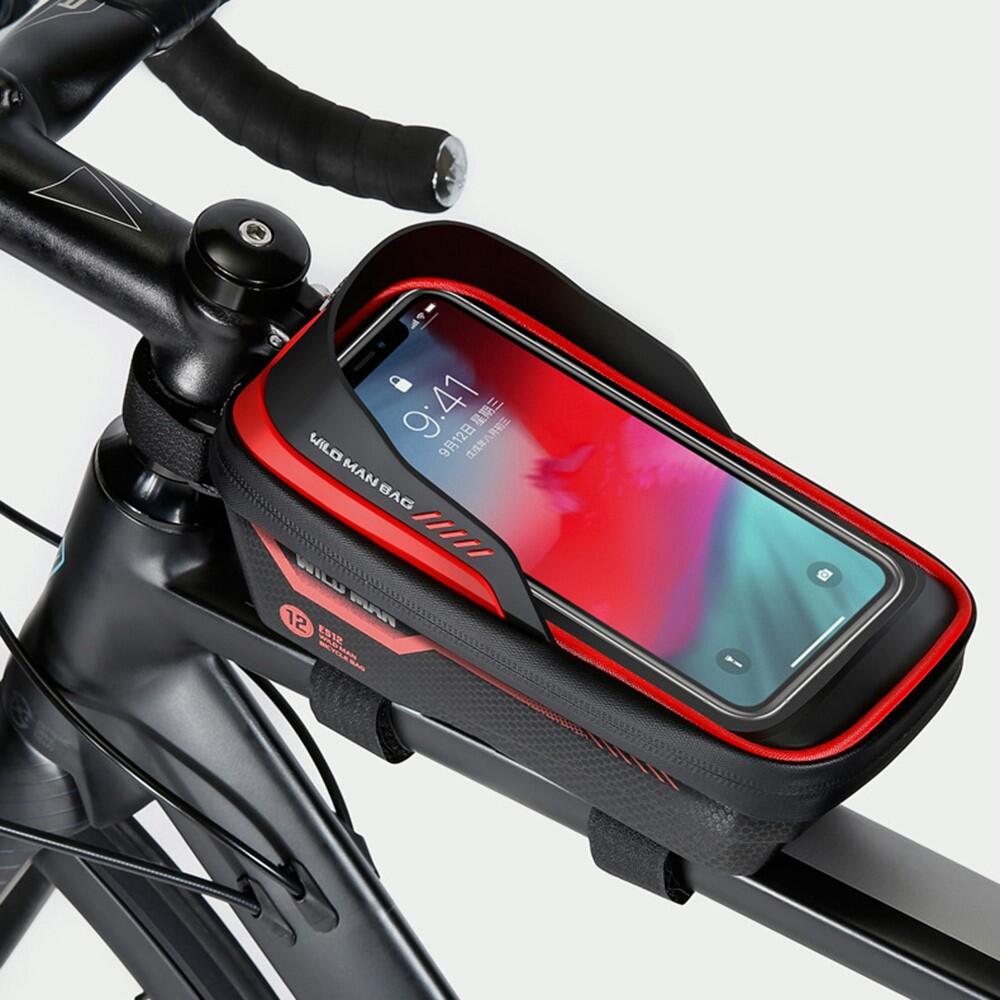Sacoche de cadre vélo rigide EVA+PU avec écran tactile TPU pour smartphone 6/7