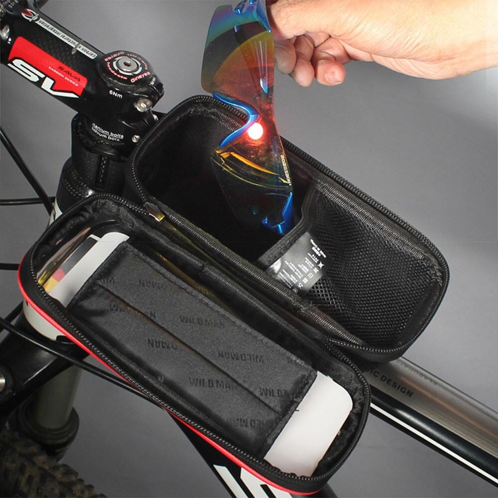 Borsa anteriore tubo bici impermeabile EVA+PU con finestra touch 7/7