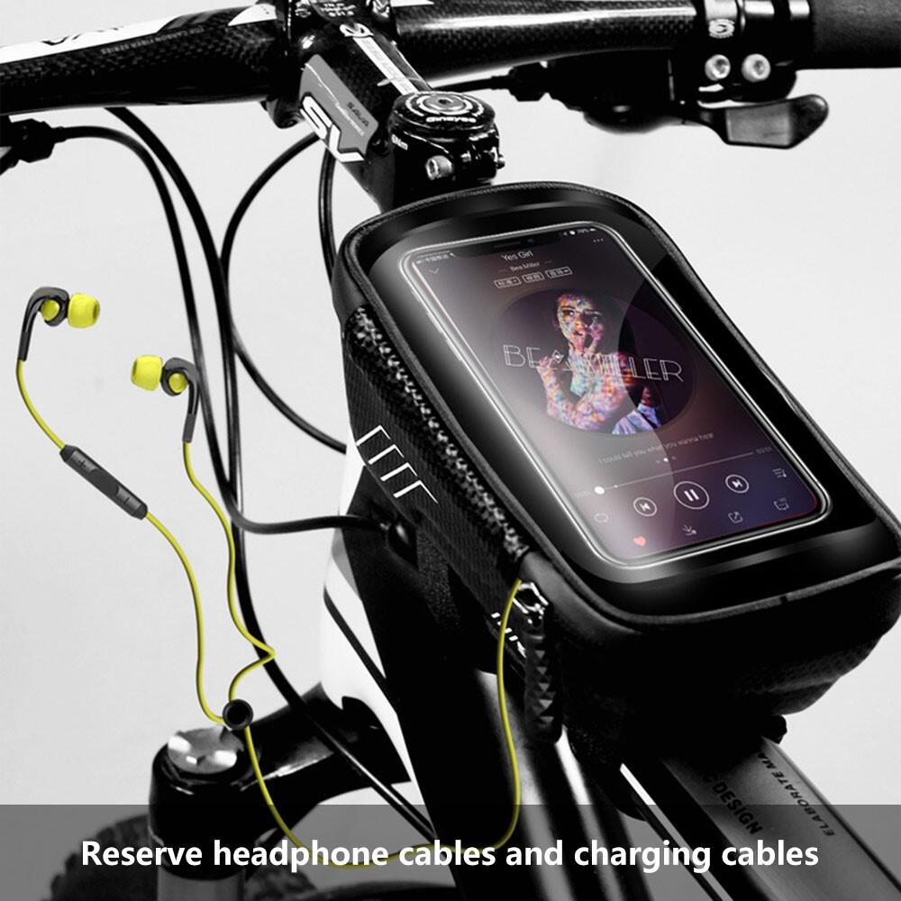 Borsa anteriore tubo bici impermeabile EVA+PU con finestra touch 5/7