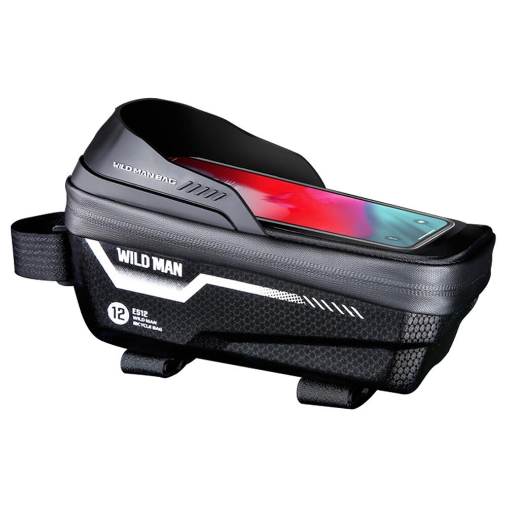 WILDMAN Saco quadro bicicleta rígido EVA+PU com ecrã TPU smartphone