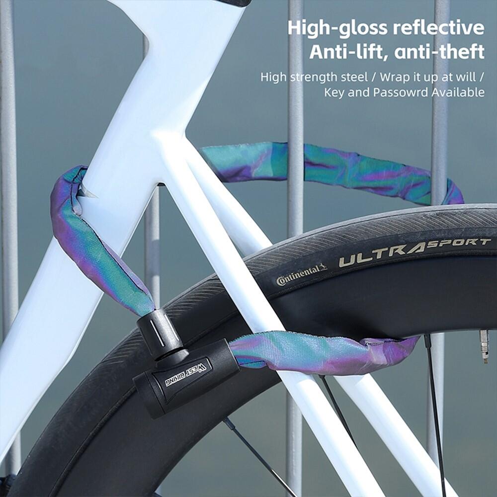 Catena bici riflettente portatile con 2 chiavi 6/7