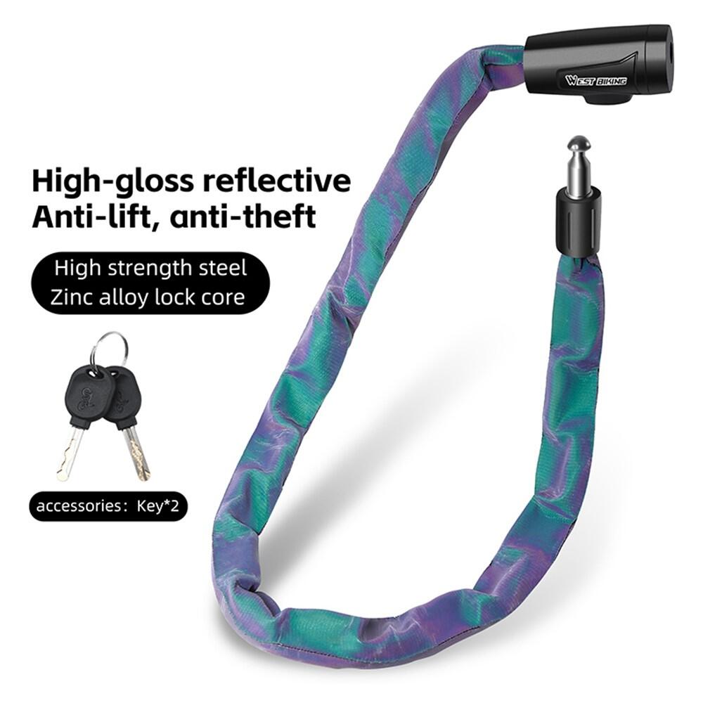 Catena bici riflettente portatile con 2 chiavi 4/7