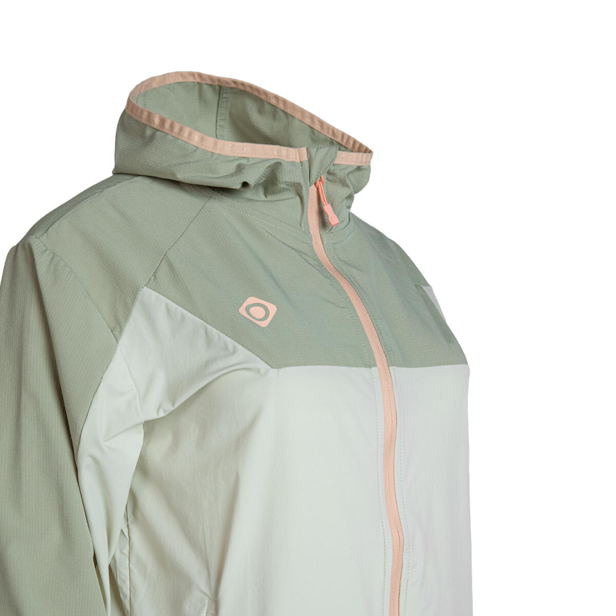 Giacca leggera con cappuccio da donna BENICIA per la corsa e il trekking con gua 3/4