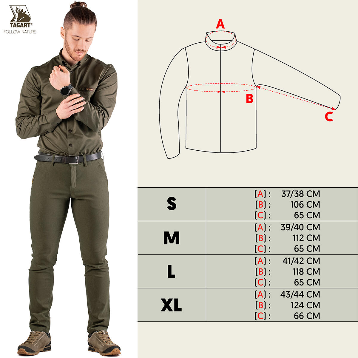 La chemise Porto Green slim pour homme est de coupe classique 2/5