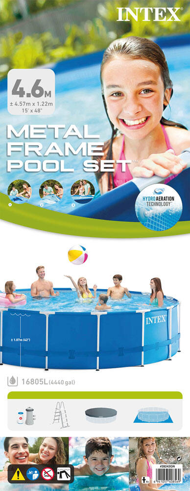 Intex 28242GN Metal Frame zwembad 457x122 cm met pomp en trap 5/7