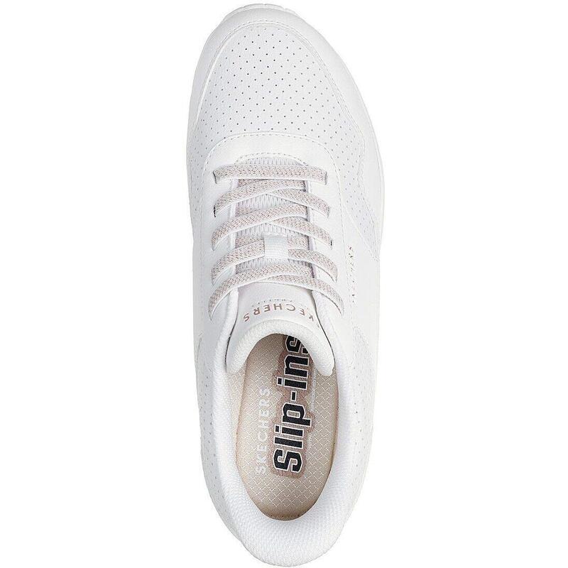 Pantofi sport femei Skechers Uno - Banksia Luxe, Alb