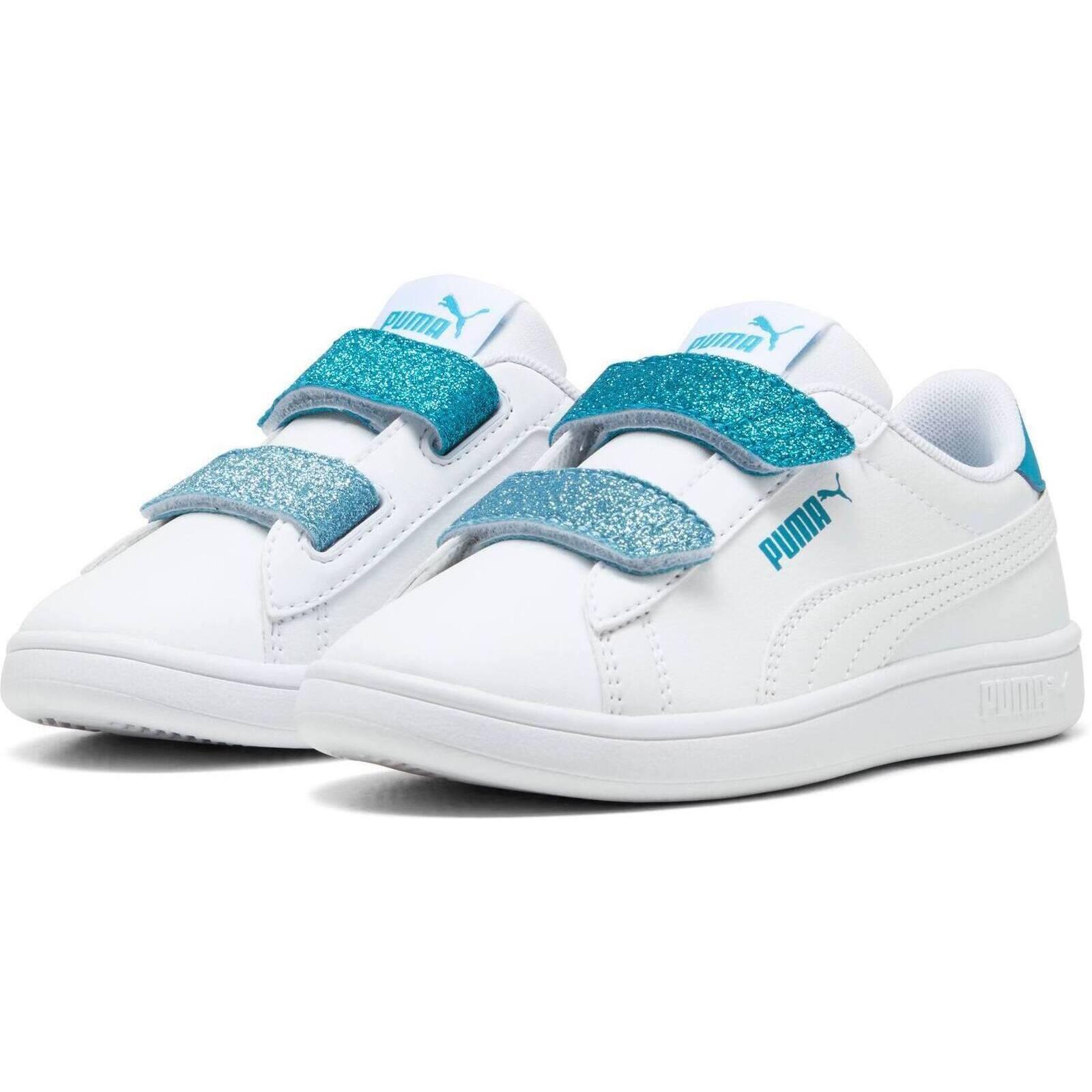 Calçado Puma Smash 3.0 L Glitter Velcro V Ps Pum, Branco, Crianças 3/5