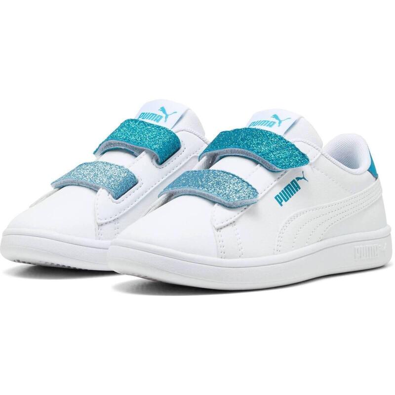 Pantofi sport copii Puma Smash 3.0 L Glitter Velcro V Ps Pum, Alb