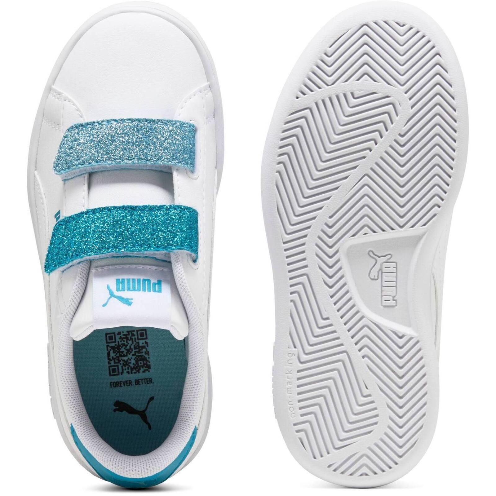Calçado Puma Smash 3.0 L Glitter Velcro V Ps Pum, Branco, Crianças 2/5