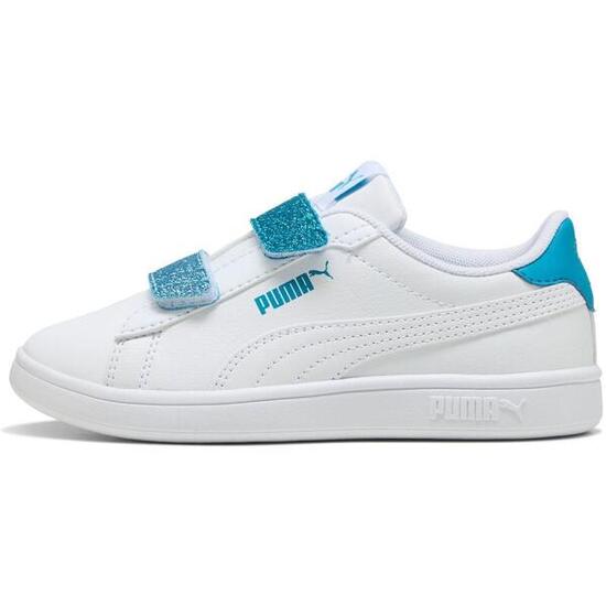 Zapatillas Puma Smash 3.0 L Glitter Velcro V Ps Pum, Blanco, Niños