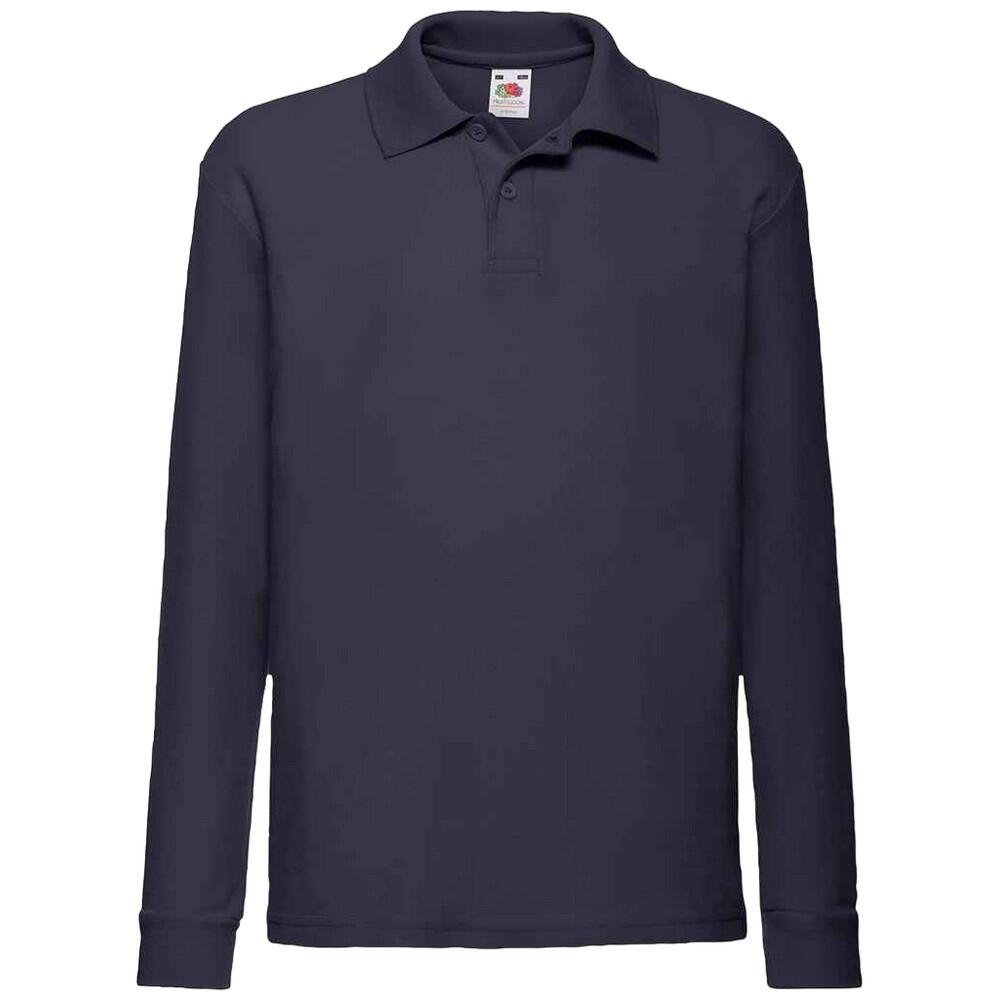Fruit Of The Loom Childrens/Kids Long Sleeve Pique Polo Shirt