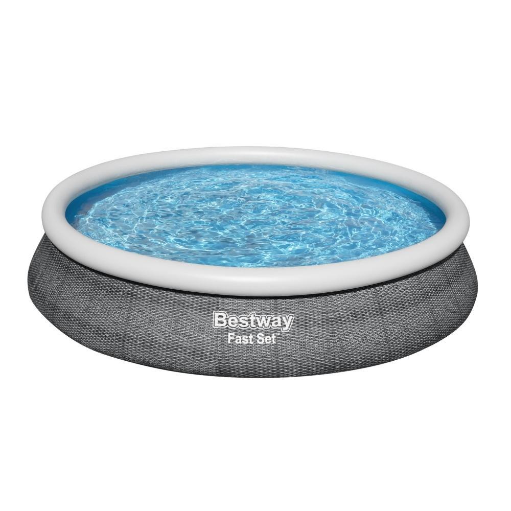 Bestway - Bestway - Fast Set - Piscine Gonflable - 457x84 Cm - Ronde - Piscine - Blanc|gris - Taille Unique - Decathlon