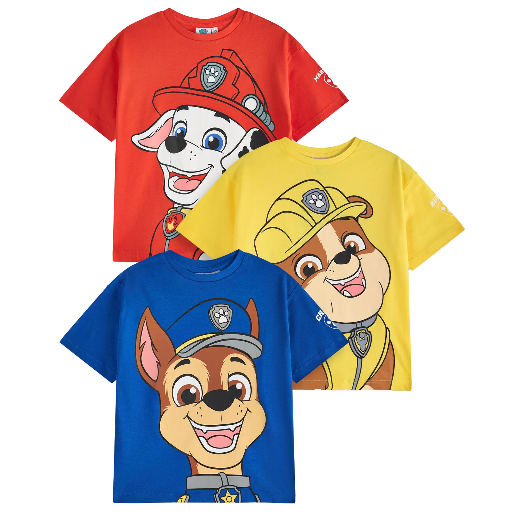 Paw Patrol Boys Characters Short-Sleeved T-Shirt (Pack of 3)