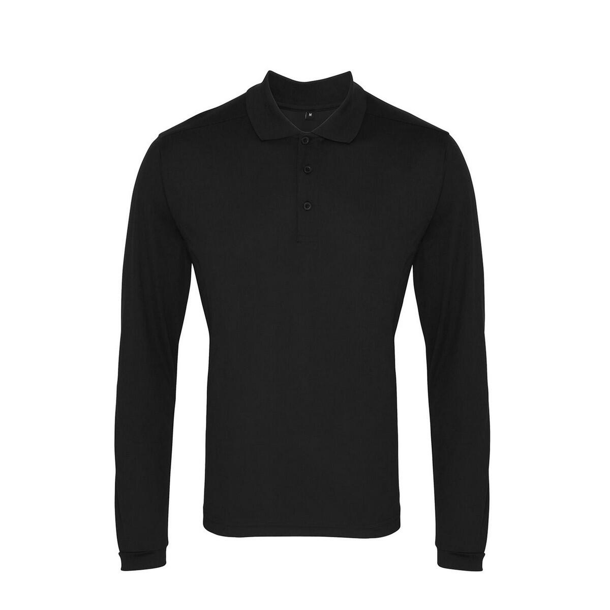 Premier Mens Coolchecker Pique Long-Sleeved Polo Shirt