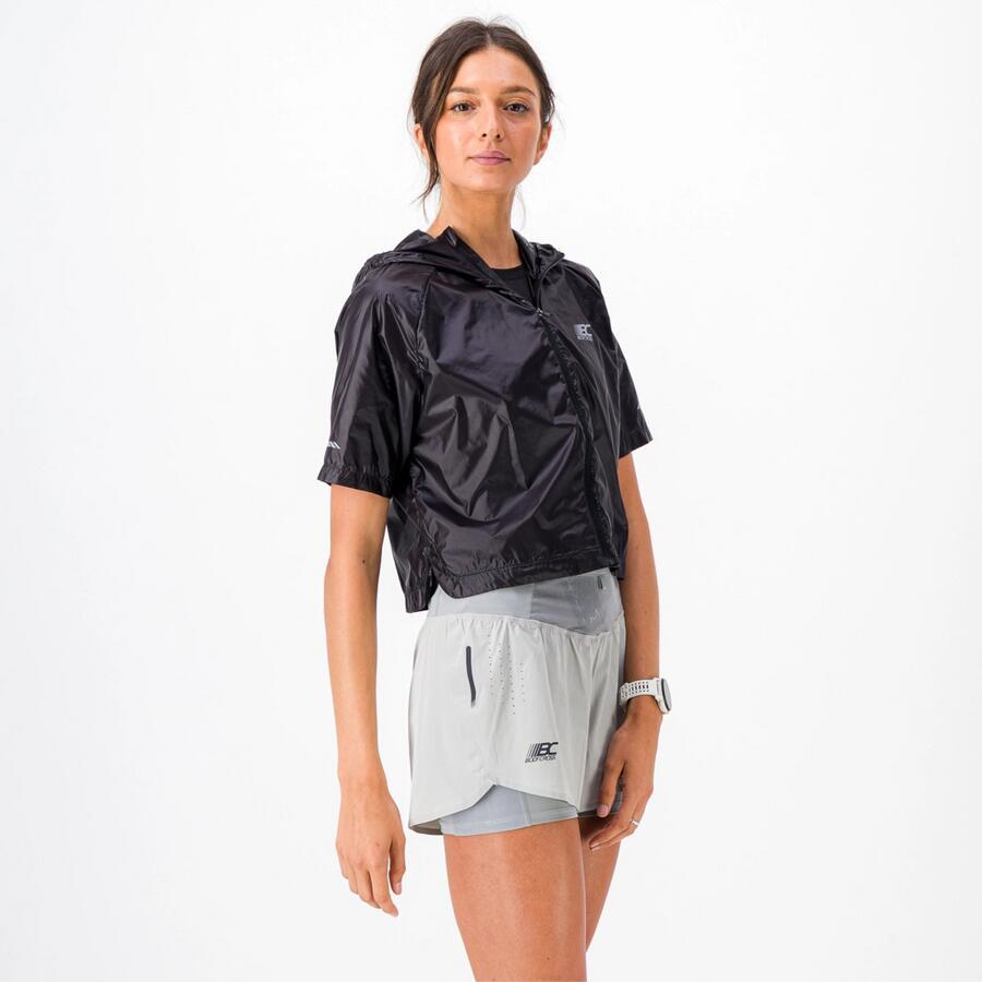 Kurze Windjacke Damen Running VENTIL WINDBREAKER 3/8