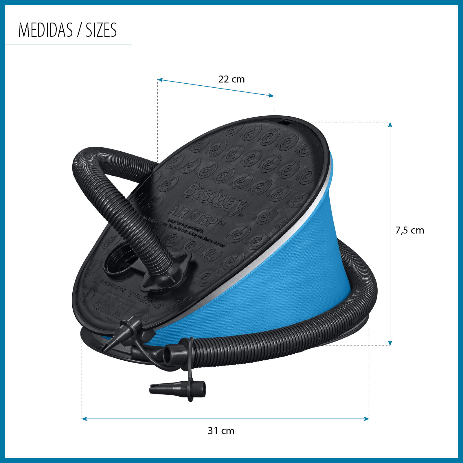 Bestway Air Step 1600 ML Manual Foot Air  Pump 4/7