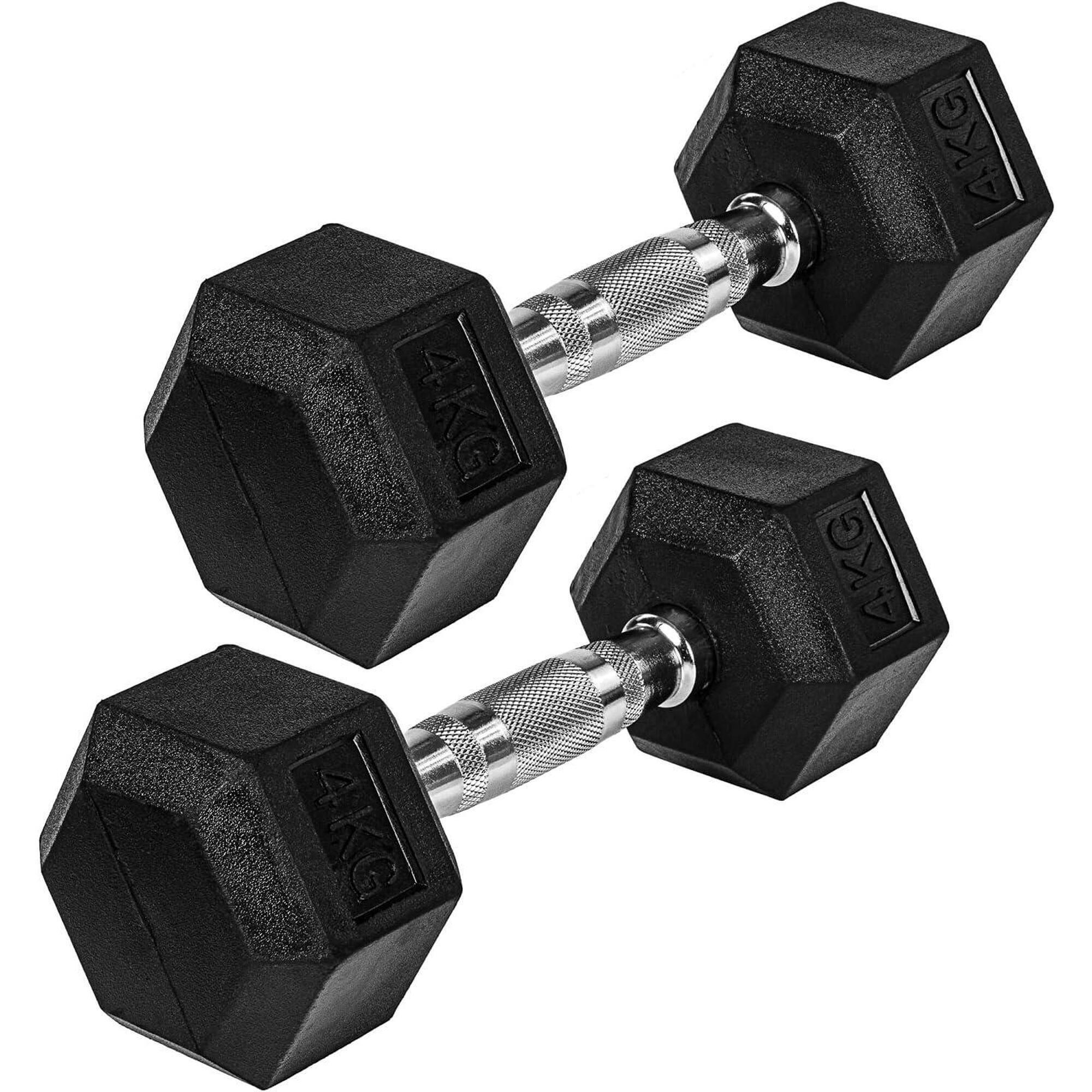 Gorilla Sports - Haltères Hexagonaux 2x2kg - Kit Haltères - Noir - 2 X 2 Kg - Decathlon