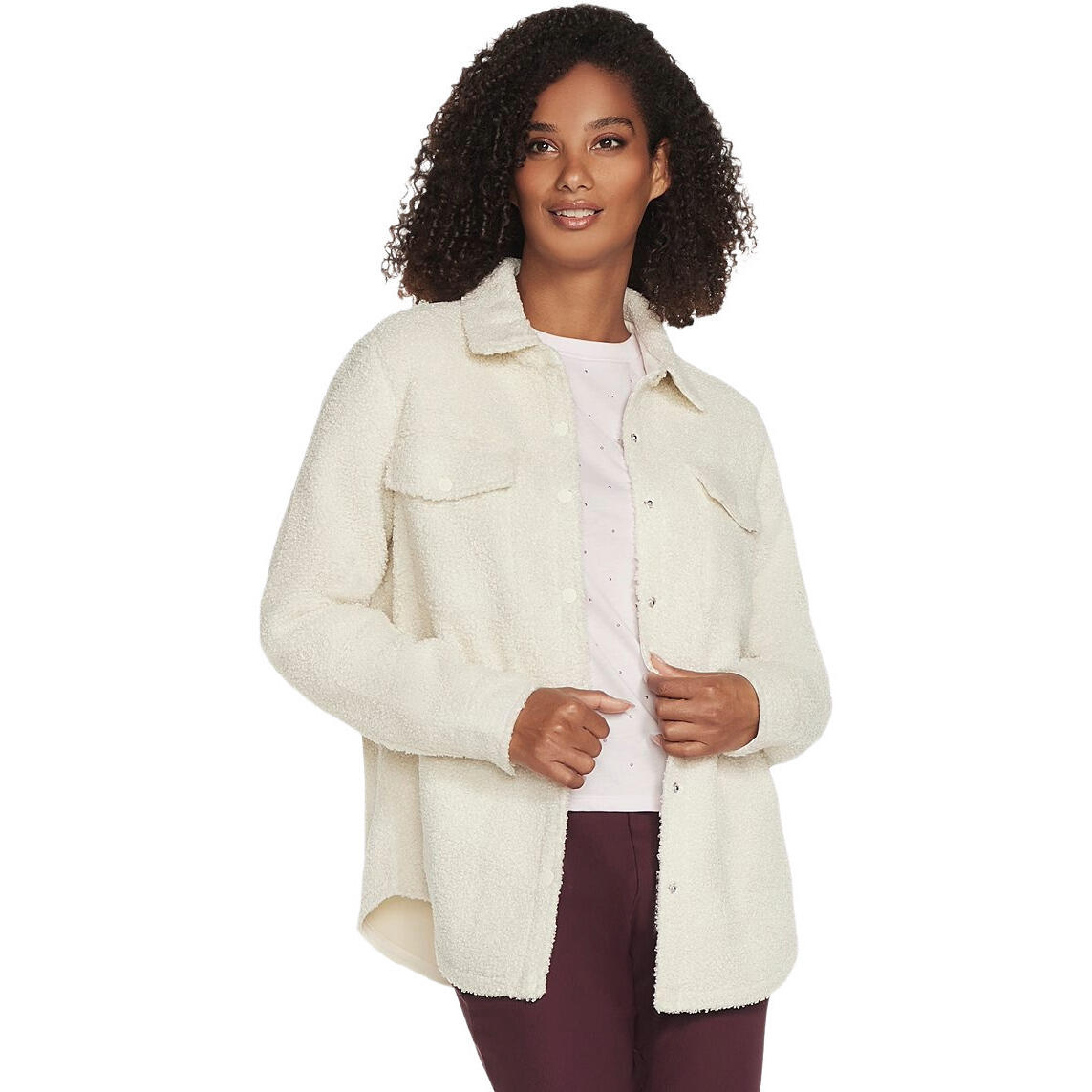Skechers - Veste Skechers Sherpa Shacket, Blanc, Femmes - Doudoune Synthétique - Blanc - Decathlon