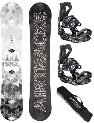 Heren snowboardset: akasha rocker wide + binding master xl + sb tas