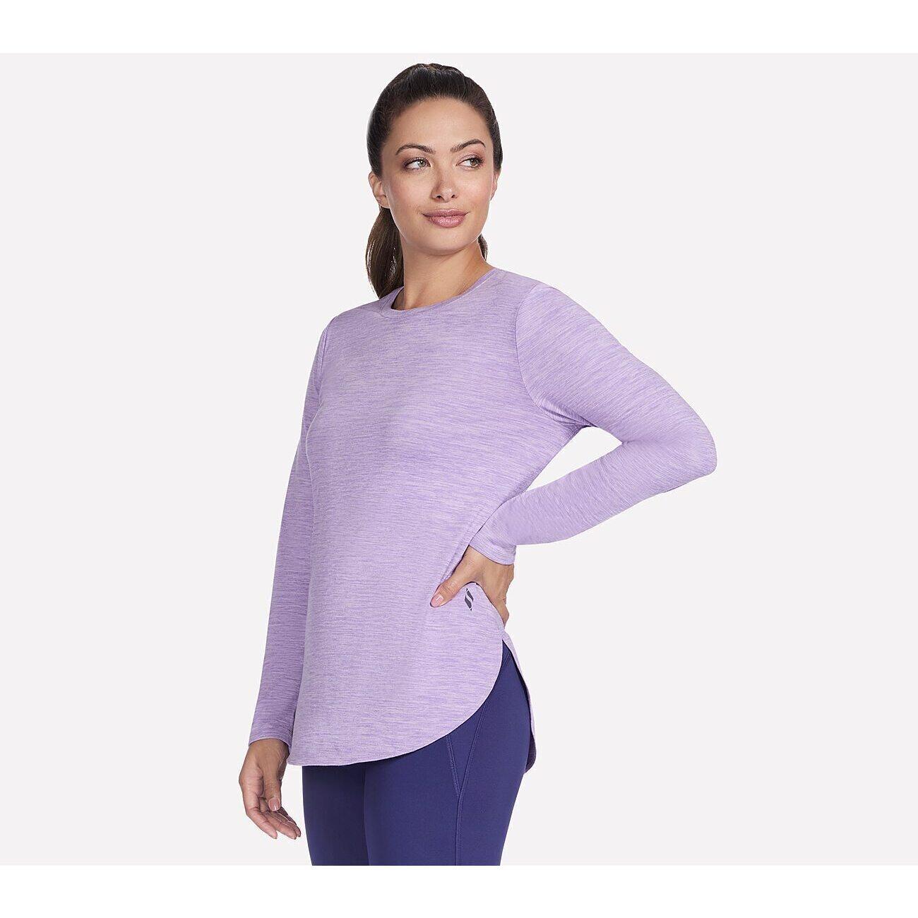 Blouse Skechers GO DRI Swift Long Sleeve Tunic Crew, Violet, Femmes 3/4