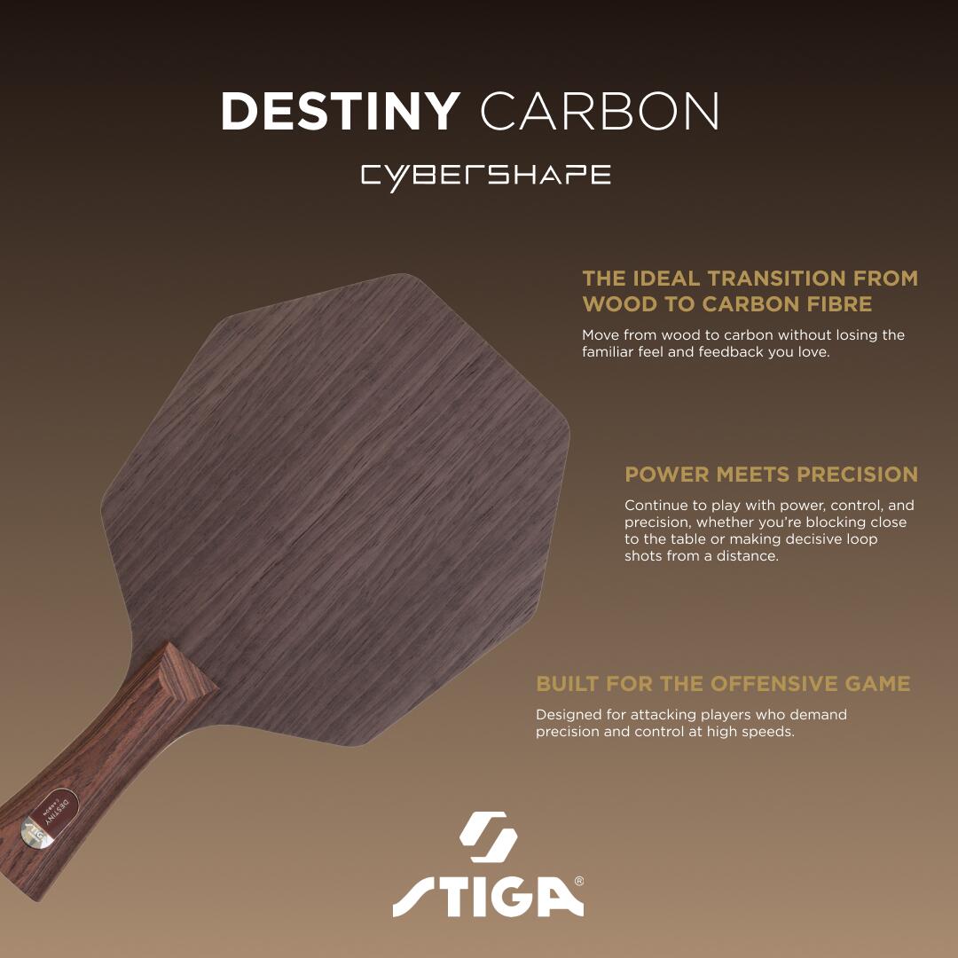STIGA Legno ping pong Destiny Carbon Cybershape - Classic 5/6